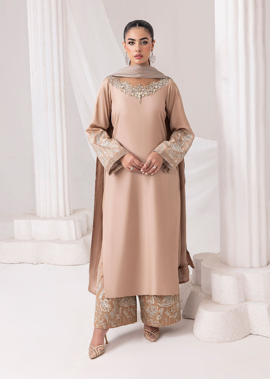 Jamnii Pret Embroidered Tissue Silk 2 Piece Suit Noor E Hayat