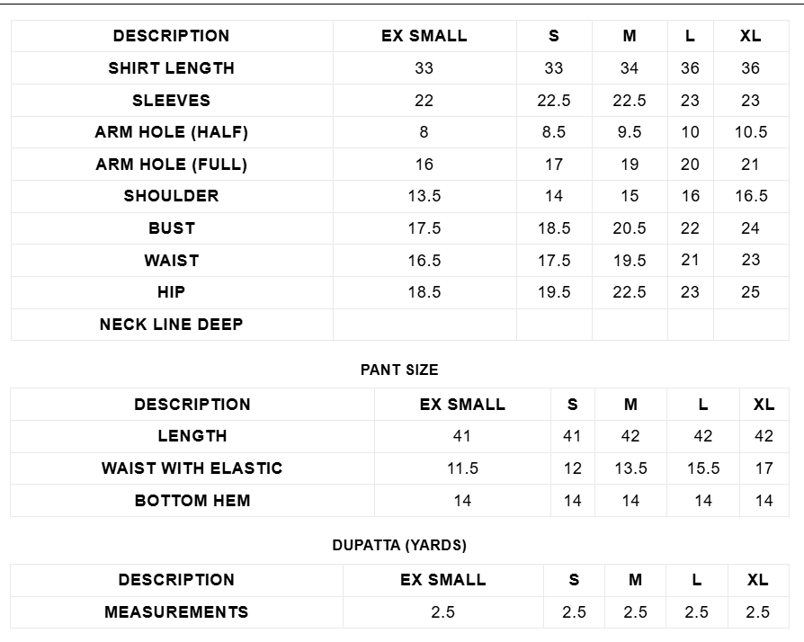 Size Chart
