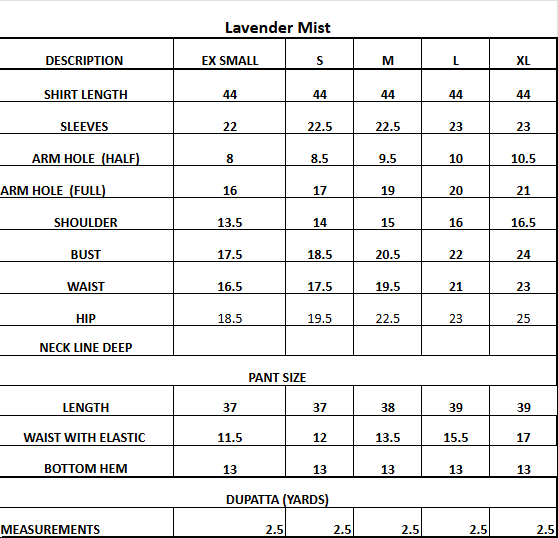 Size Chart